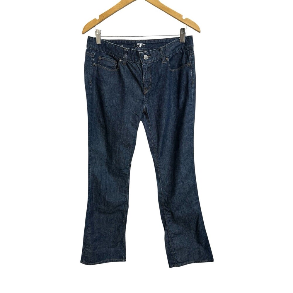 Ann Taylor Loft Curvy Boot Jeans Women's 8 29 Bootcut Denim Blue Dark Wash